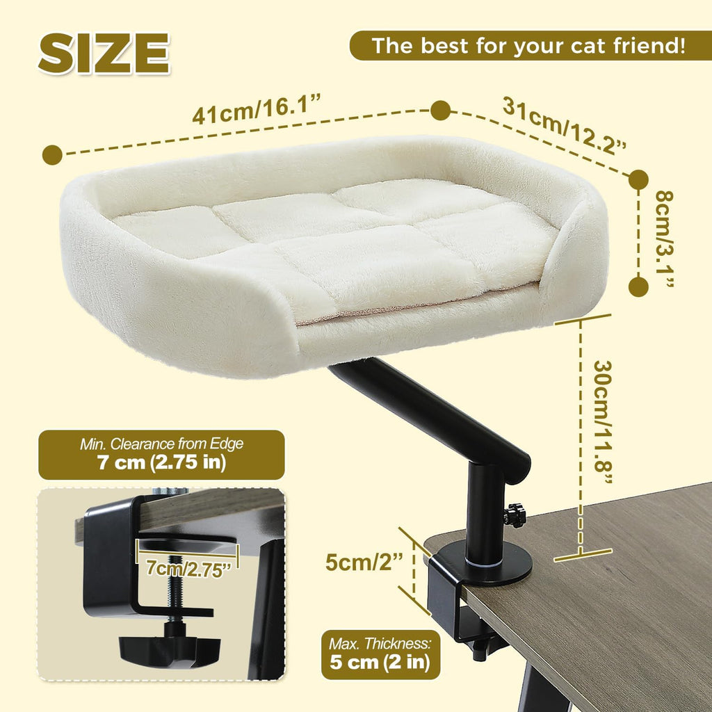 PAWZ Road cat bed mounted on office desk