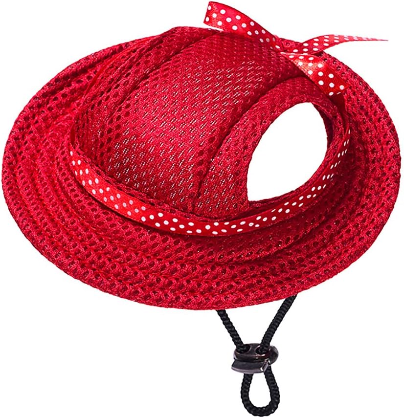 Round Brim Princess Hat Visor Hat Pet Dog Mesh Porous Sun Hat with Ear Holes for Small, Extra Small Dog Teddy, Pug, Chihuahua, Shih Tzu, Yorkshire Terriers, Papillon Pink S - Image 11