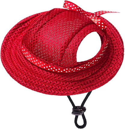 Round Brim Princess Hat Visor Hat Pet Dog Mesh Porous Sun Hat with Ear Holes for Small, Extra Small Dog Teddy, Pug, Chihuahua, Shih Tzu, Yorkshire Terriers, Papillon Pink S - Image 11