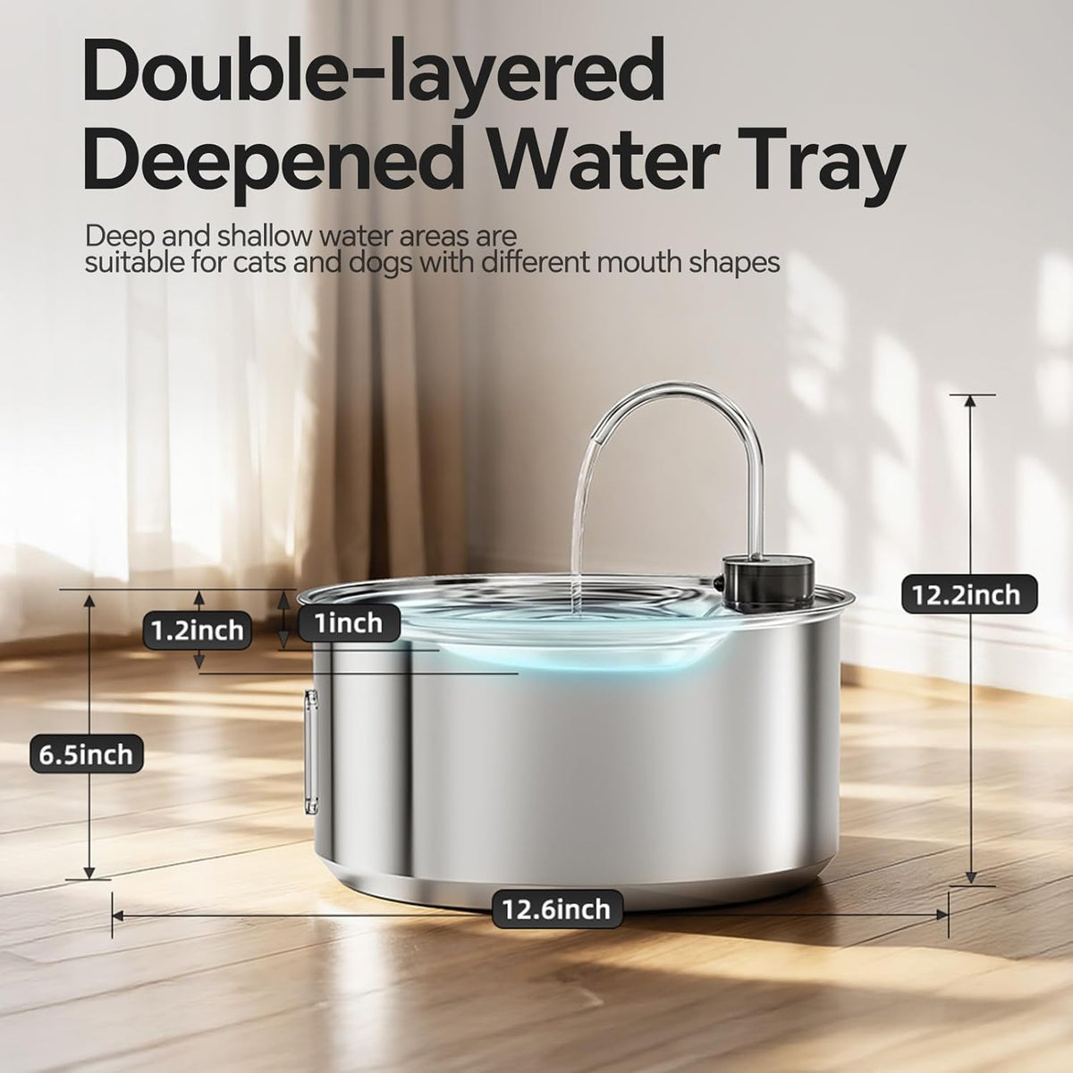 Battery operated automatic water dispenser for large dogs