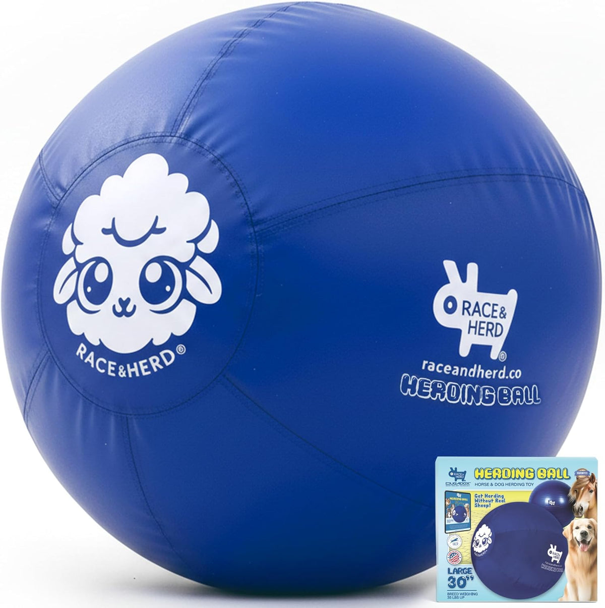 Race&Herd 25" Original XXL Best Herding Ball for Dogs Large - Herding Toys, Durable Outdoor Big Dog Herding Ball for Australian Shepherd, Corgis, Border Collie Ball - Medium to Large Breeds (Ocean) - Image 15