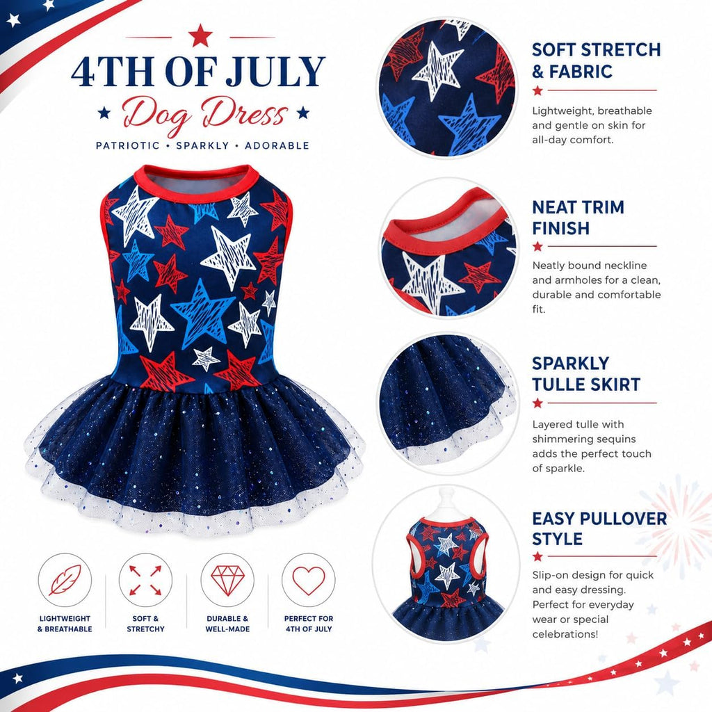 Miiemiu starshine small pet holiday dress showcased on a puppy