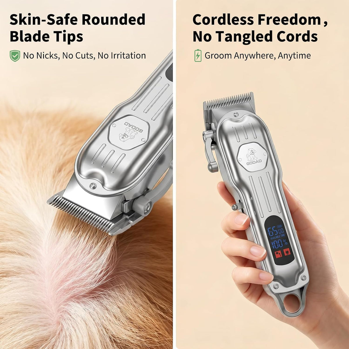 Gooad pet trimmer kit accessories including multiple guide combs and steel comb