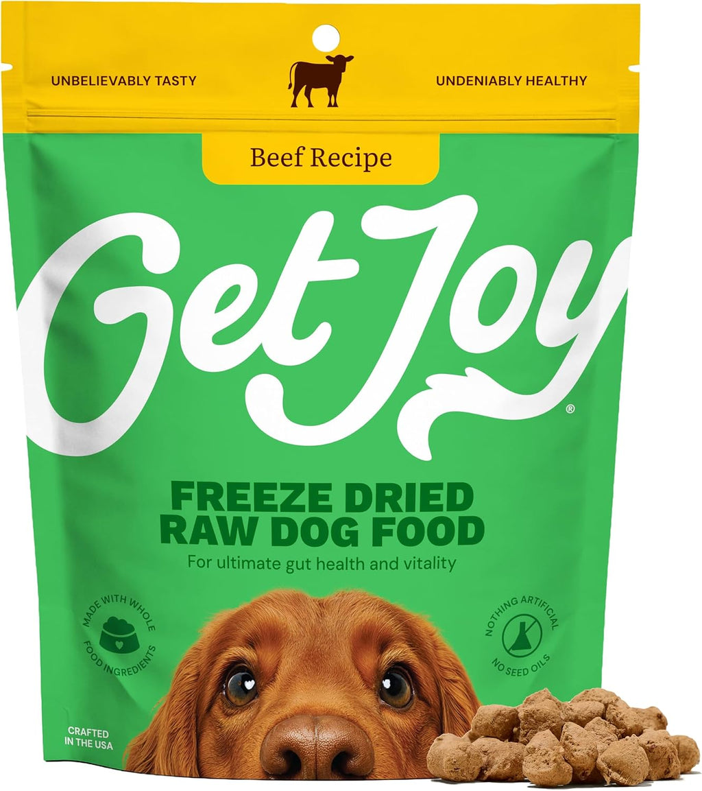 Get Joy Freeze Dried Raw Beef Meal, High Protein Grain Free, Dry Dog Food Meal Mixer and Topper, with Probiotics for Gut Health, Made with 100% USDA Organ Meat, for All Breeds and Ages, 32oz Bag - Image 13