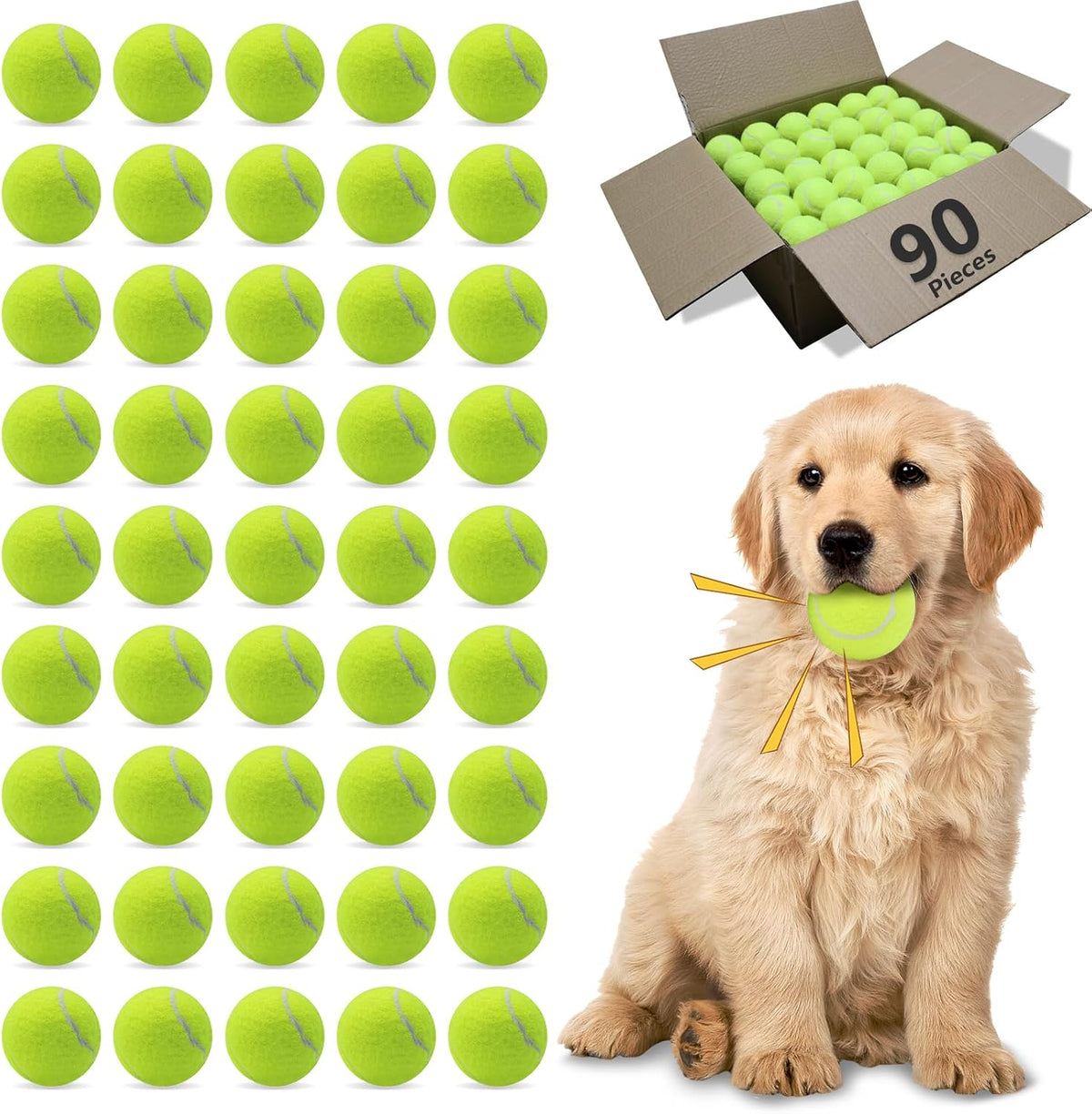 Magicorange Dog Tennis Balls, 20 Pack 2.5 inch Floatable Squeaky Tennis Balls for Fetch Exercise, Natural Rubber Squeaky Dog Balls Training Safe (Multicolor) - Image 13
