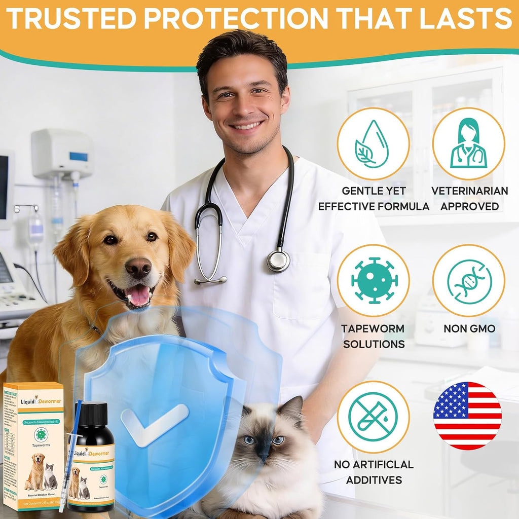 Authentic USA imported BiKontrun pet oral suspension dewormer detailing weight based dosing chart.