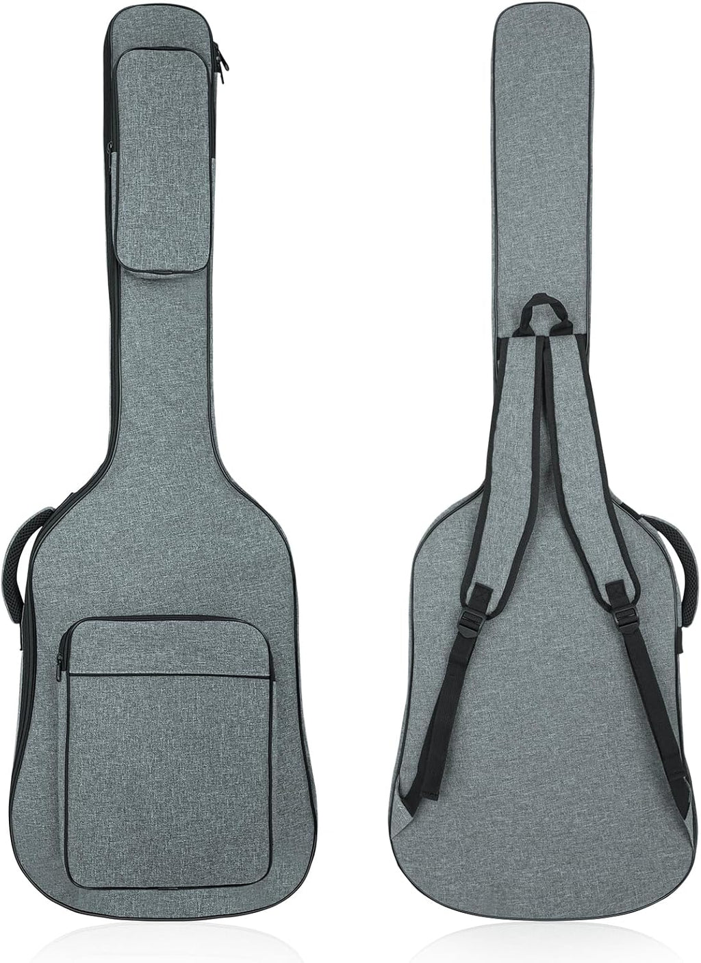 MUZNOTE Electric Guitar Bag Padded Electric Guitar Gig Bag 11.5mm Padding Soft Guitar Case with Neck Strap, Back Hanger Loop, Grey - Image 9