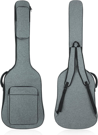 MUZNOTE Electric Guitar Bag Padded Electric Guitar Gig Bag 11.5mm Padding Soft Guitar Case with Neck Strap, Back Hanger Loop, Grey - Image 9