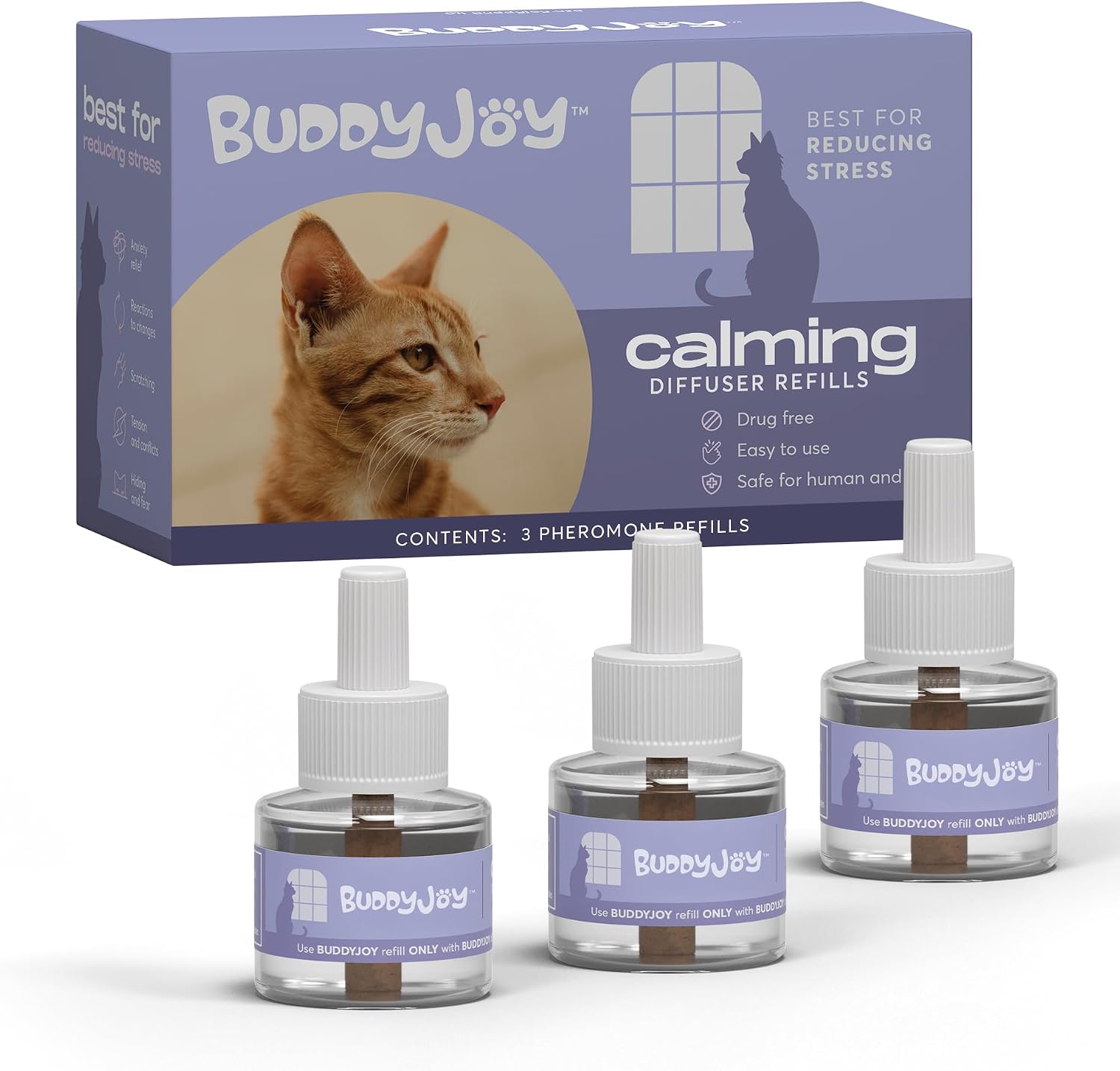 Cat Calming Diffuser Refills - Long-Lasting 30-Day Formula, Cat Pheromones Calming Diffuser for Stress Relief, Relaxation, and Anxiety Reduction, Easy to Use - (2 Diffusers + 2 Refills) - Image 11