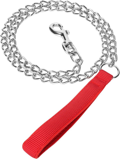 SGODA indestructible anti chew metal dog leash lifestyle walking view