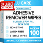 JJ CARE Adhesive Remover Wipes 100 Pack front view for medical residue removal