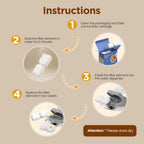 Dooob pet fountain filter components arranged for cleaning