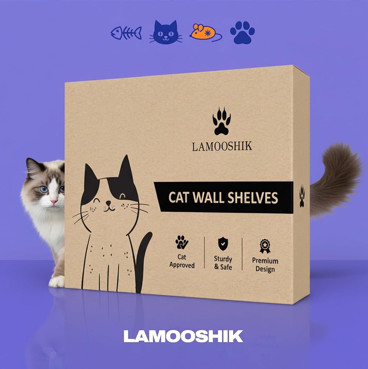 Modern minimalist wall mounted cat playground system