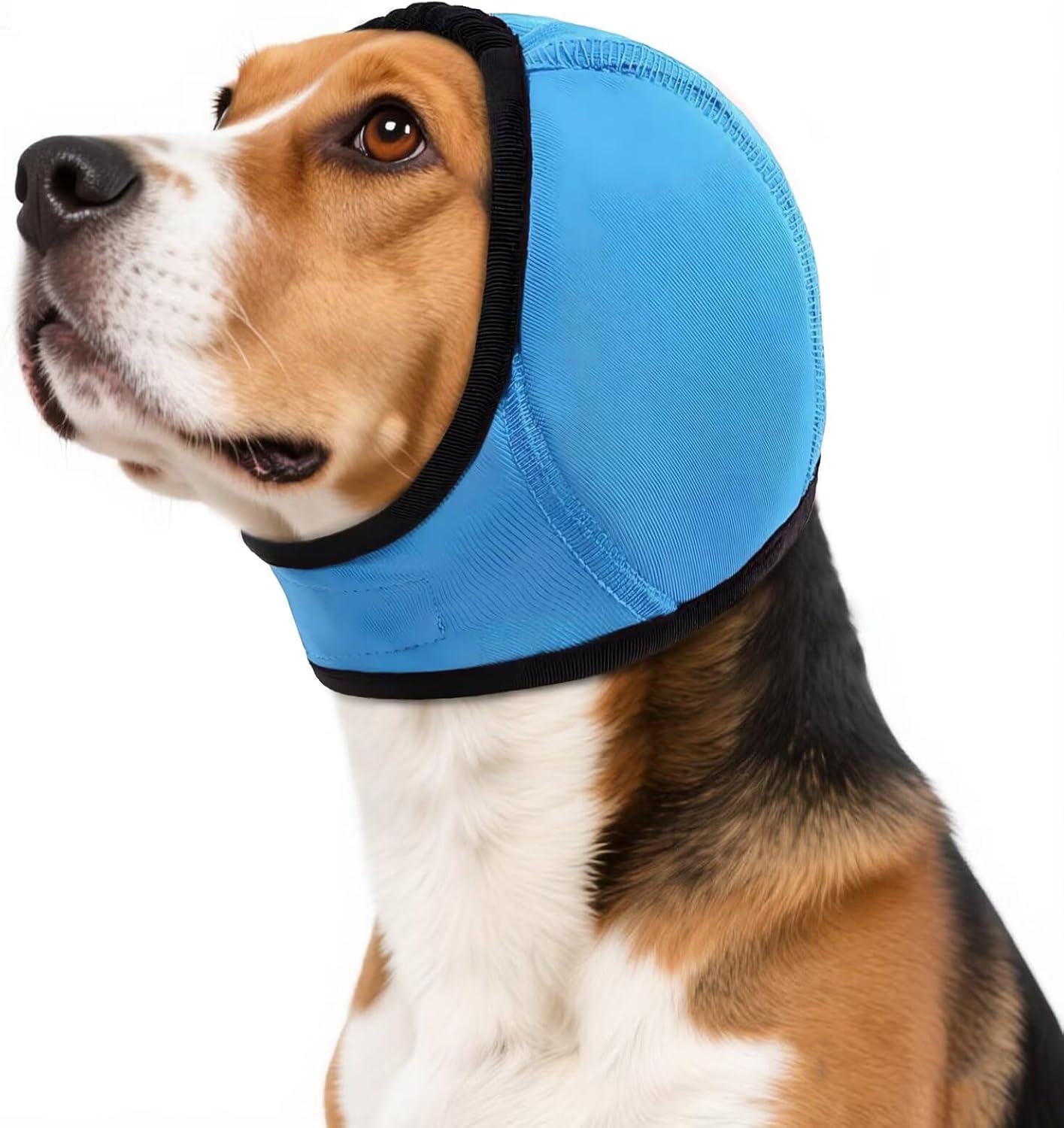 Comfortable dog drying hood with adjustable hook and loop straps