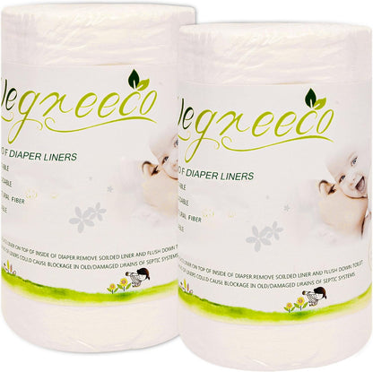 Wegreeco 100 Percent Bamboo Unscented Diaper Liners front view