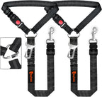 Removable Dog Seat Belt Harness for Car, 3 in 1 Pet Dog Car Seatbelt Leash, Retractable Restraint Secures to Vehicle Headrest & Adjustable Reflective Bungee Dog Seatbelt Tether, Blue and Black - Image 9