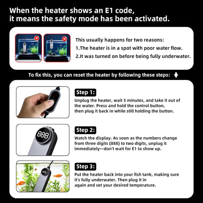 Boxtech aquarium heater packaging and contents