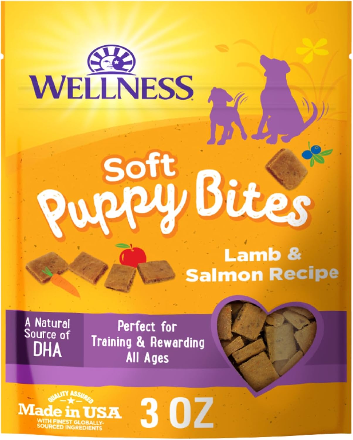 Wellness Soft Puppy Bites Dog Training Treats, Natural, Grain Free, Lamb and Salmon Recipe, 8 oz Bag - Image 12