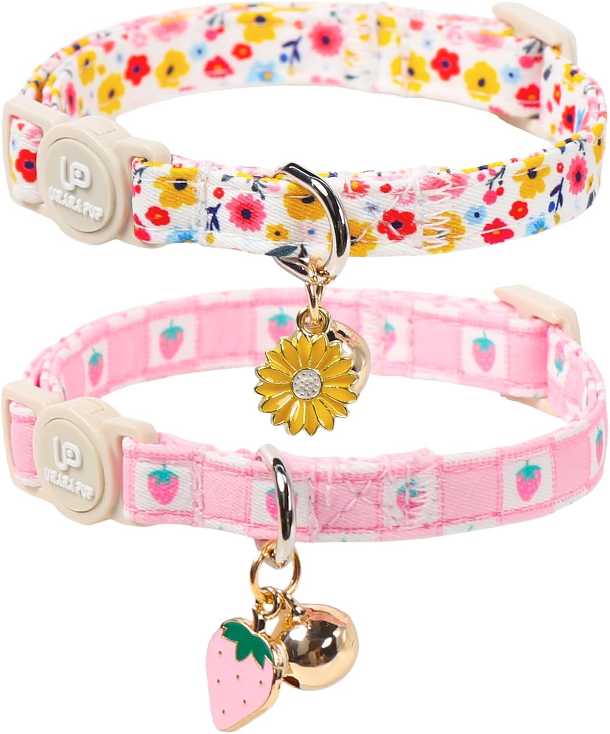 Cat Collar, 2Pack Summer Kitten Collars-Cute Blueberry and Peach Pendants-Breakaway Kitty Collars,Cat Collar with Bell, for Girl & Boy Cats - Image 12
