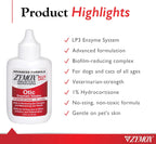 Zymox enzymatic ear solution bottle with ingredient highlights