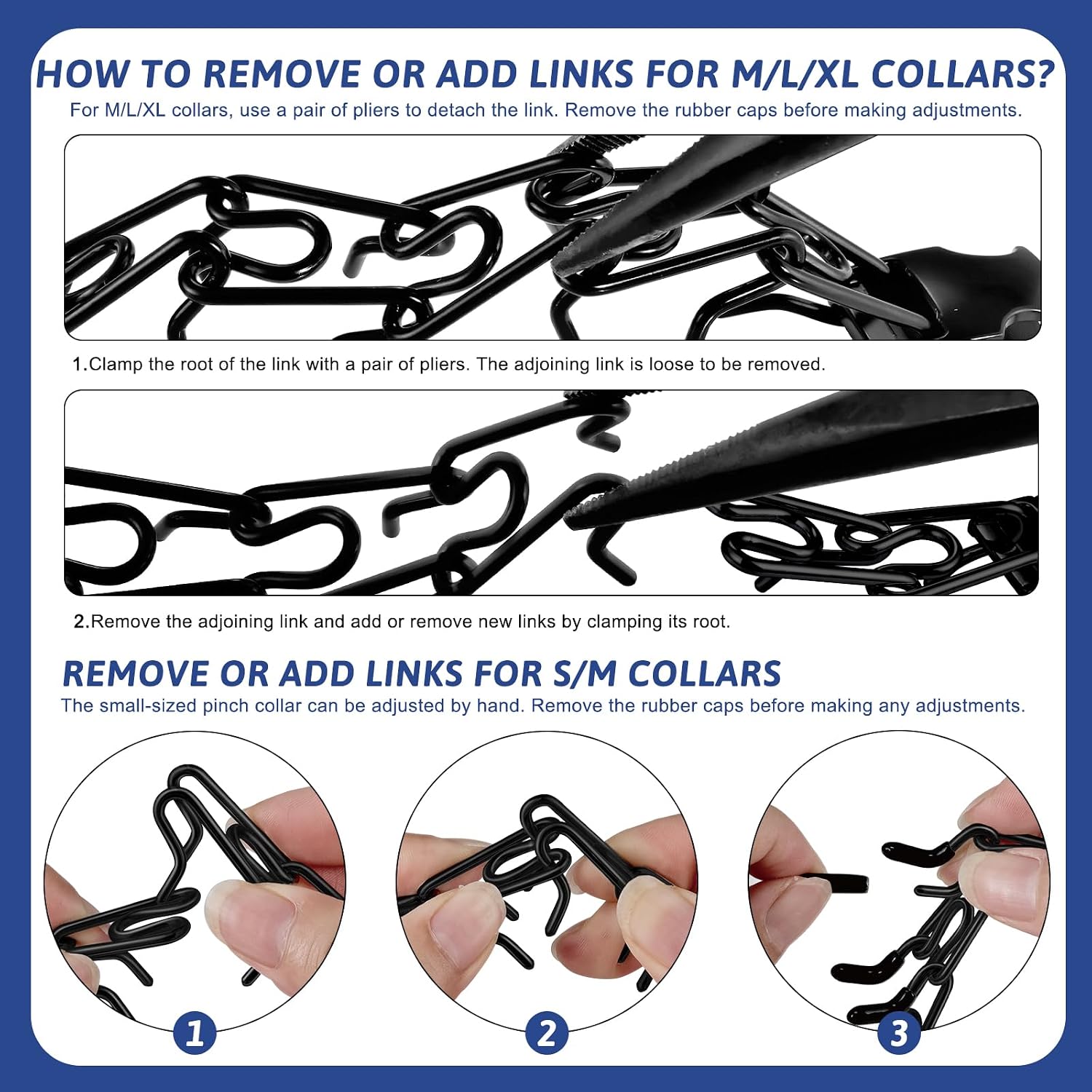 Durable swivel ring and interlocking links of professional dog training collar