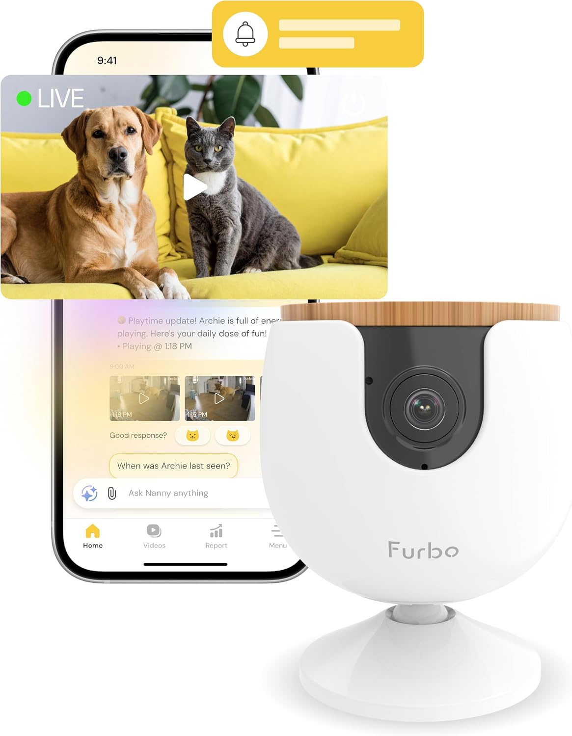 Furbo Mini Pet Camera front view for home security