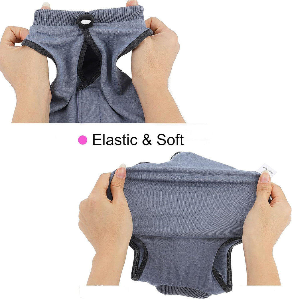 Comfortable lightweight fabric recovery onesie for cats with elastic neck band