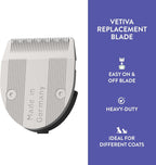Authentic Wahl animal vetiva replacement blade side view showing easy clean mechanism