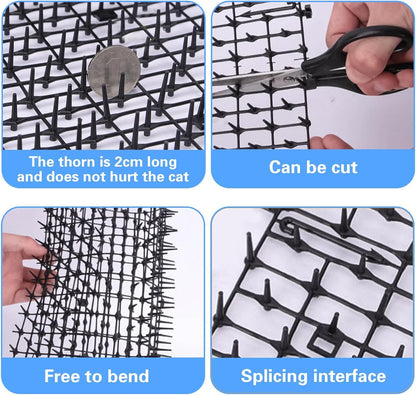 Using garden pegs to secure Forhome cat spike mat