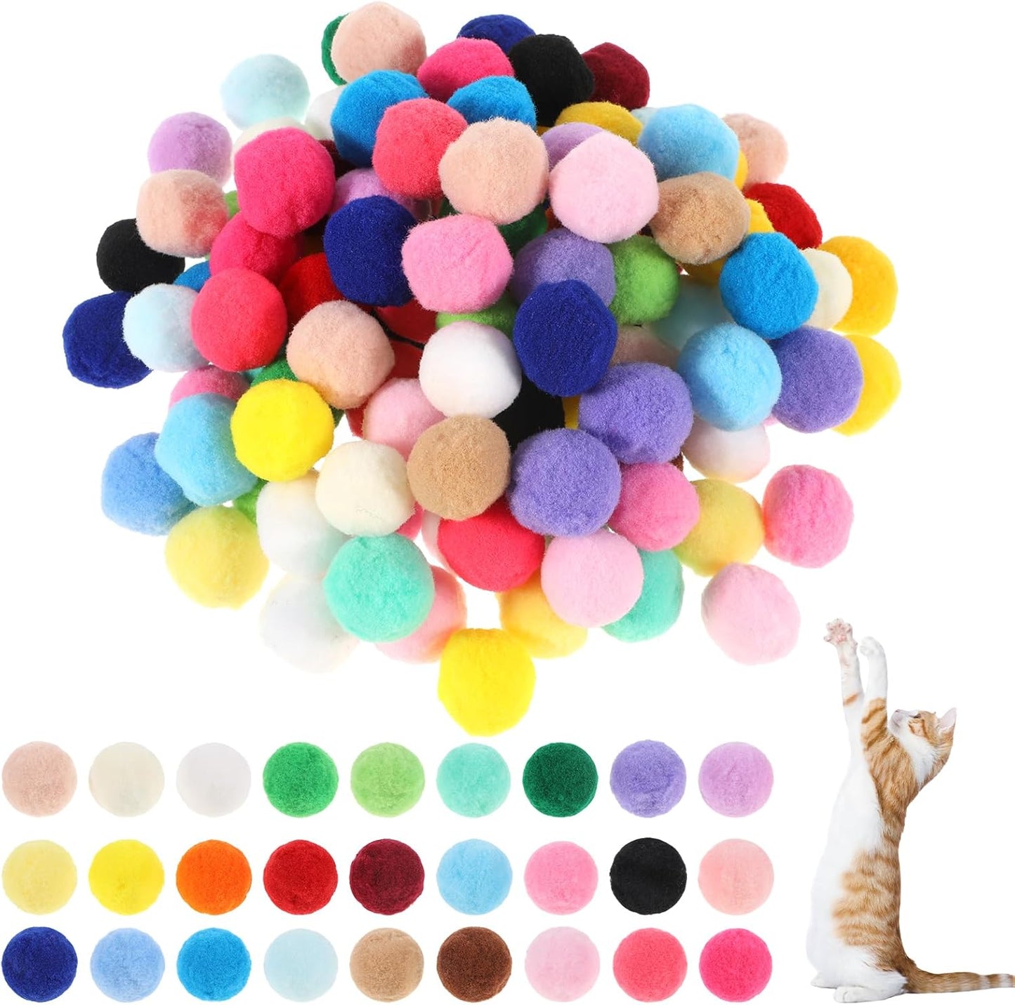 Xthrotsenk 100 Pcs colorful cat toy balls front view