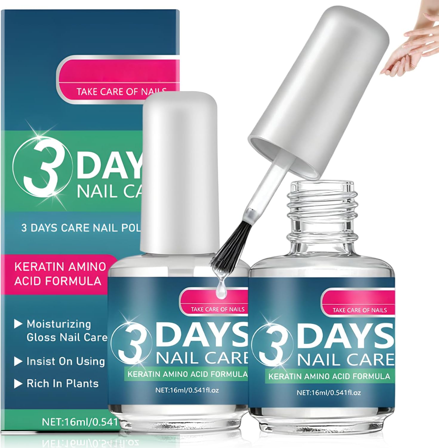 Generic 3 Days Nail Care Keratin Amino Acid Serum bottles front view