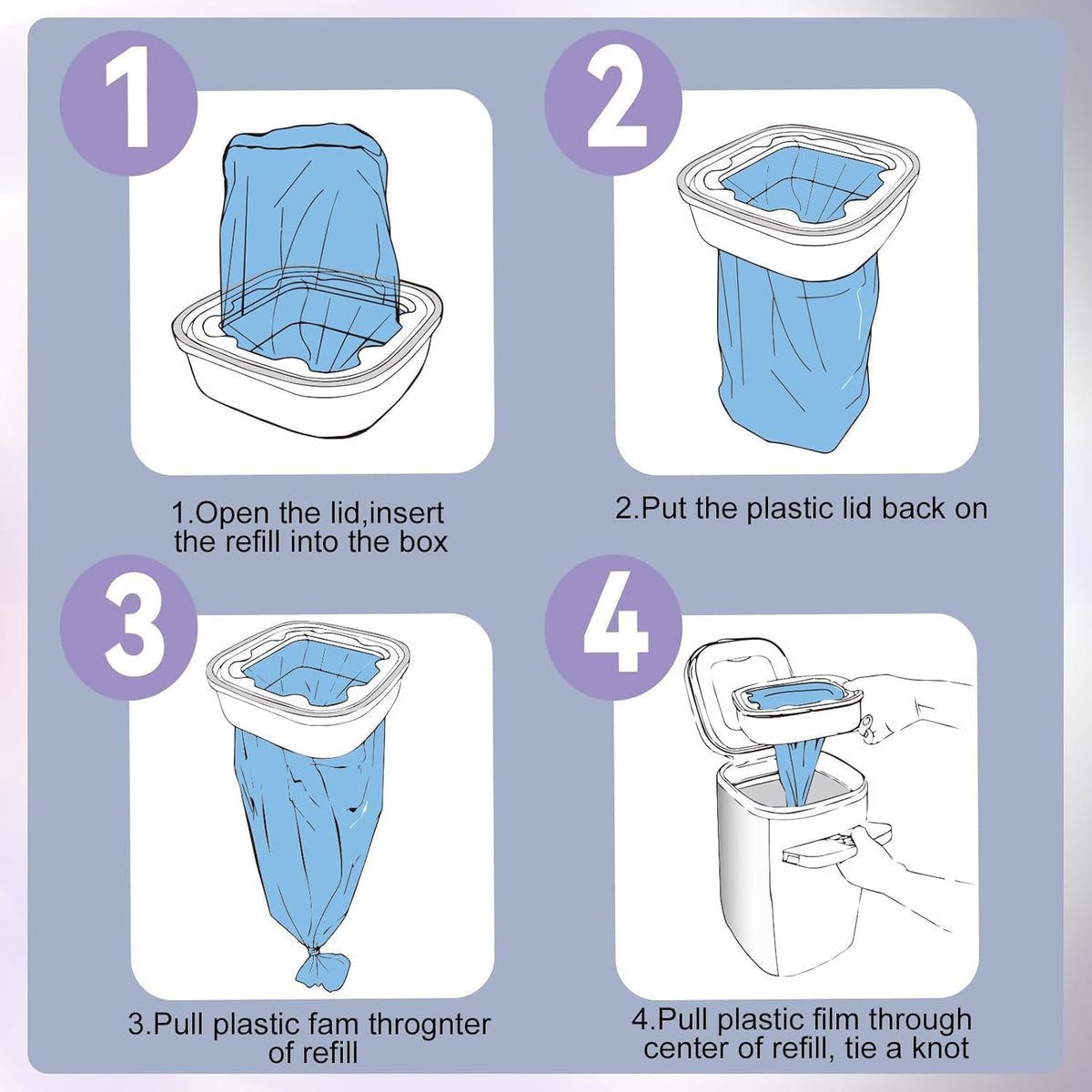 Astrallgn continuous roll refill cartridge demonstrating easy to tie zero waste feature