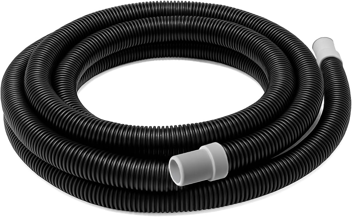 HCLSY A20015 aquarium ribbed hosing front view showing black corrugated tubing structure