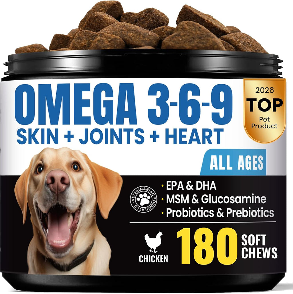 BuddyCheer Omega 3 for dogs salmon fish oil soft chews front packaging view