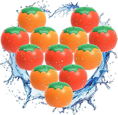 AMTIFO reusable water balloons front view showing red tomato design pack of twelve