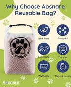 Aosnare dog food container filled with kibble in a backpack