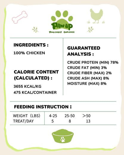 PAWUP Freeze Dried Chicken Dog Treats, 100% Single Ingredient Chicken Breast High Protein Dog Treats, Grain Free Dog Training Treats or Dog Food Topper, 4.6 oz - Image 9