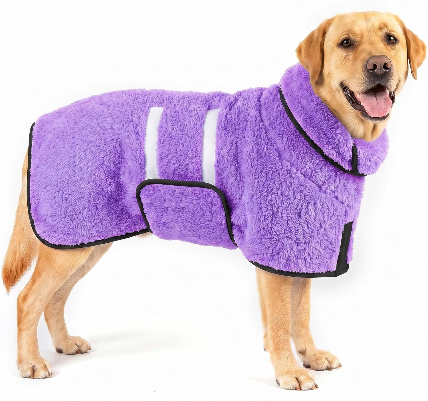 Bienbee dog bathrobe light purple front view