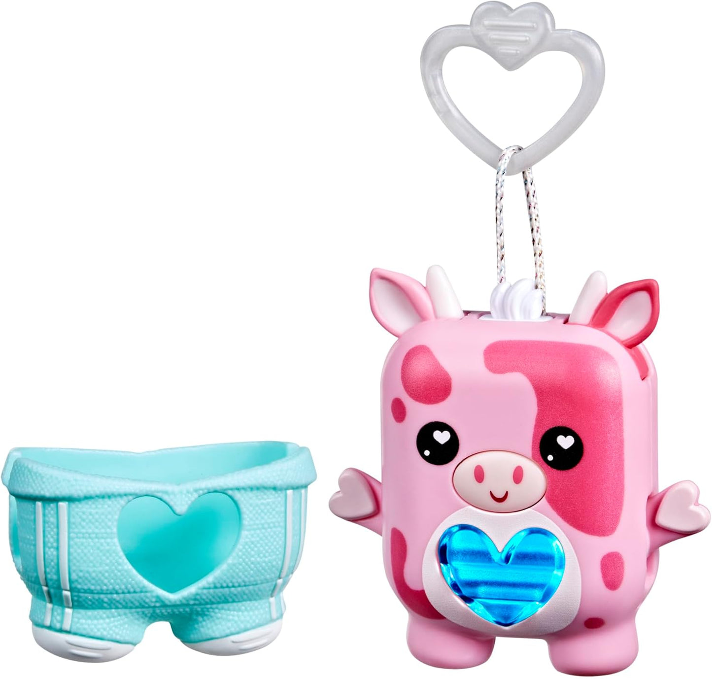 Nano-Mals Mootilda The Pink Cow electronic pet toy front view displaying glowing blue heart meter