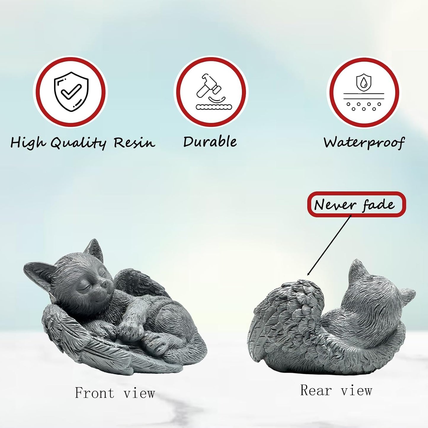 Compact pet sympathy ornament showcased on an indoor wooden living room shelf