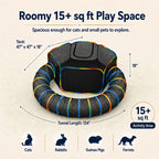 LUCKITTY portable cat house collapsed flat next to its black fabric storage carrying bag.