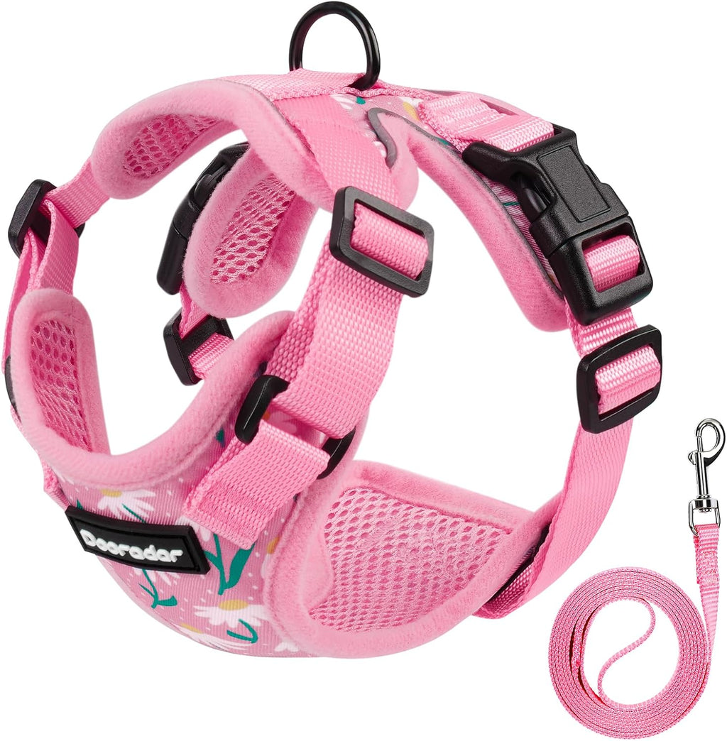 Dooradar Cat Harness and Leash Set, Escape Proof Safe Adjustable Kitten Vest Harnesses for Walking, Easy Control Soft Breathable Mesh Jacket with Reflective Strips for Cats, Pink, Xs - Image 9