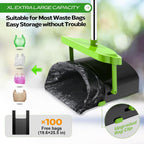 Green swivel bin with odor proof lid and attached waste bag