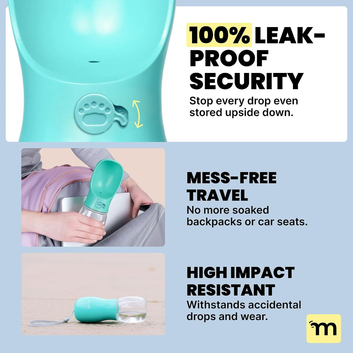 MalsiPree leak-proof lock button close up view