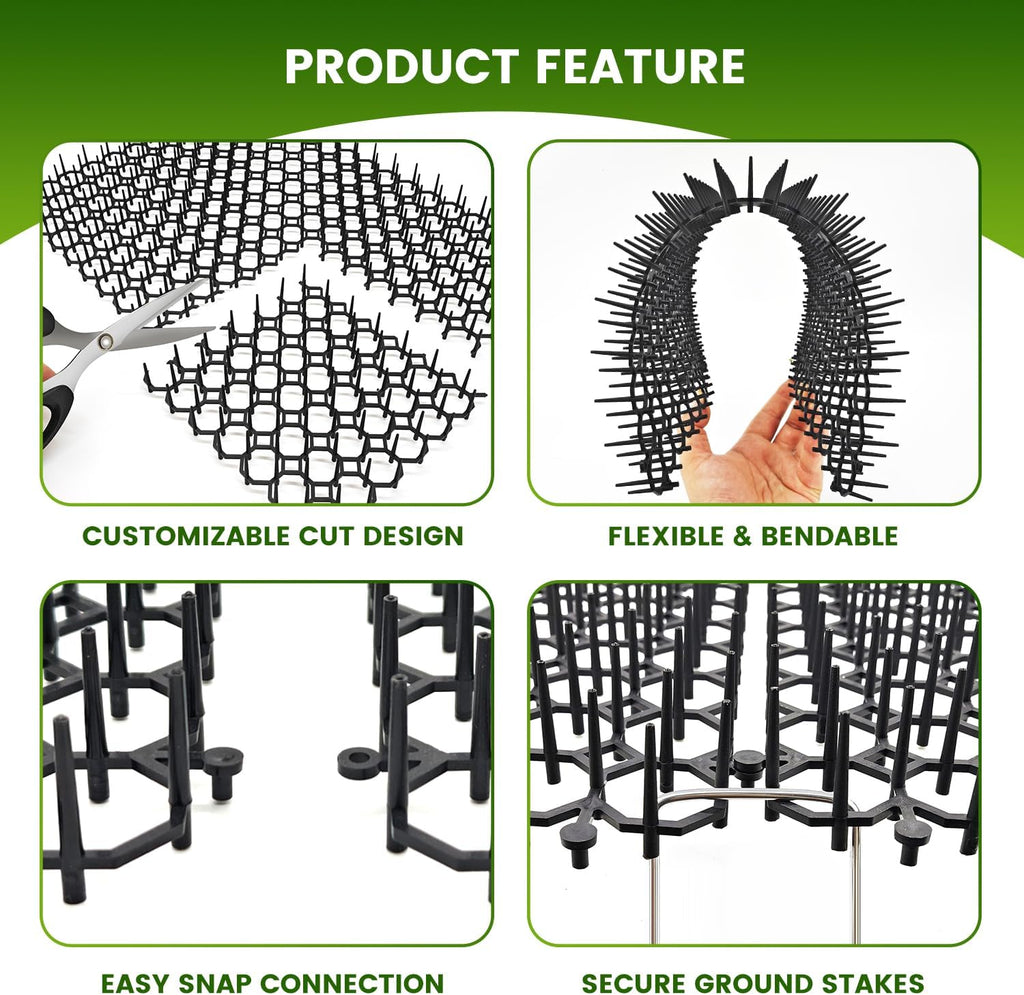 Close up of Ley's plastic spikes for pet safety
