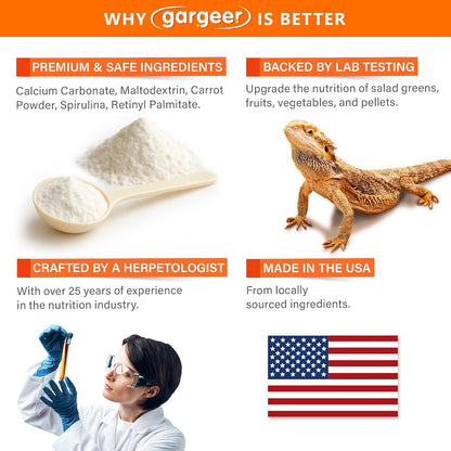 Back of Gargeer Vitamin A Plus packaging with usage instructions