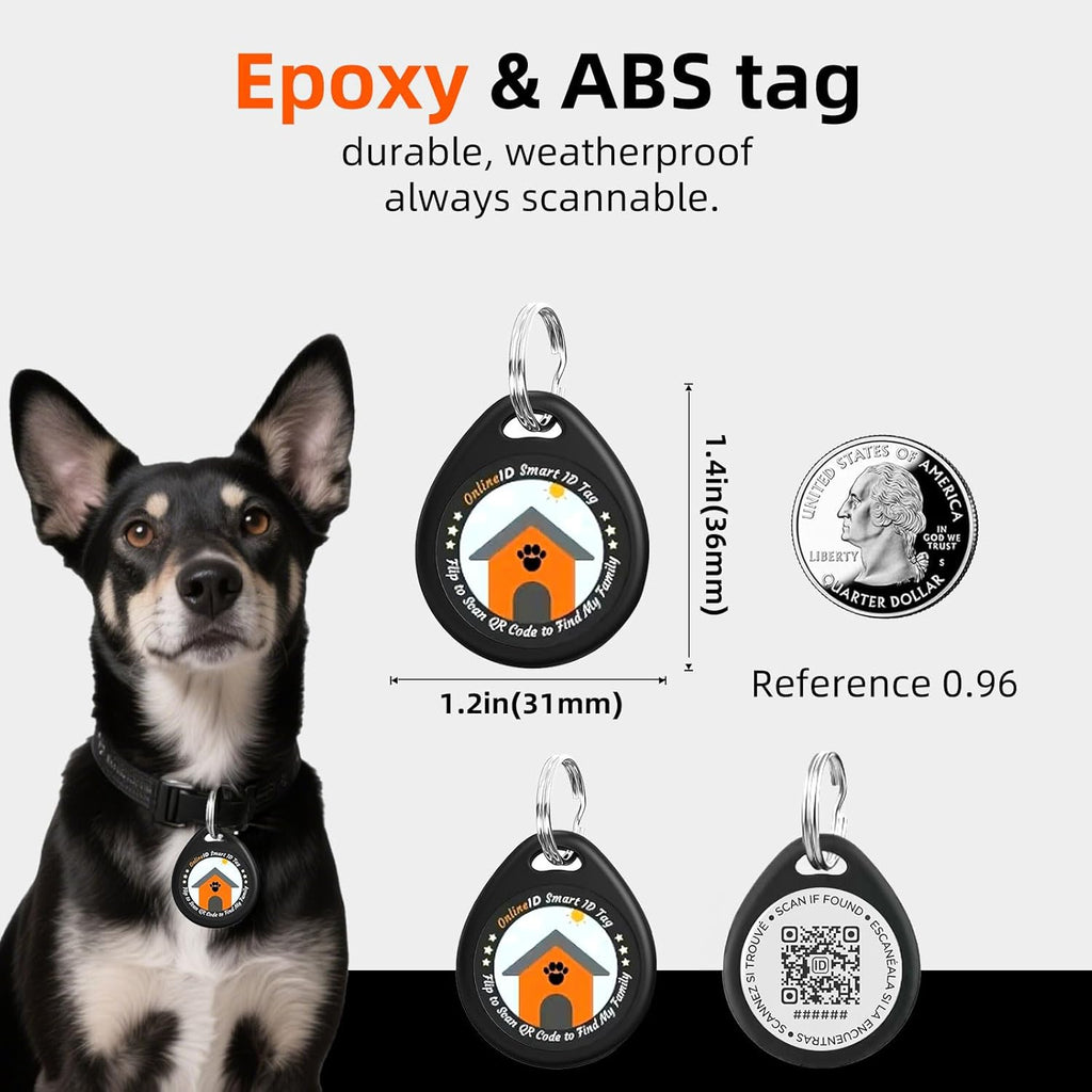QRTAGLAB QR code pet identification tag attached securely to a cat collar.