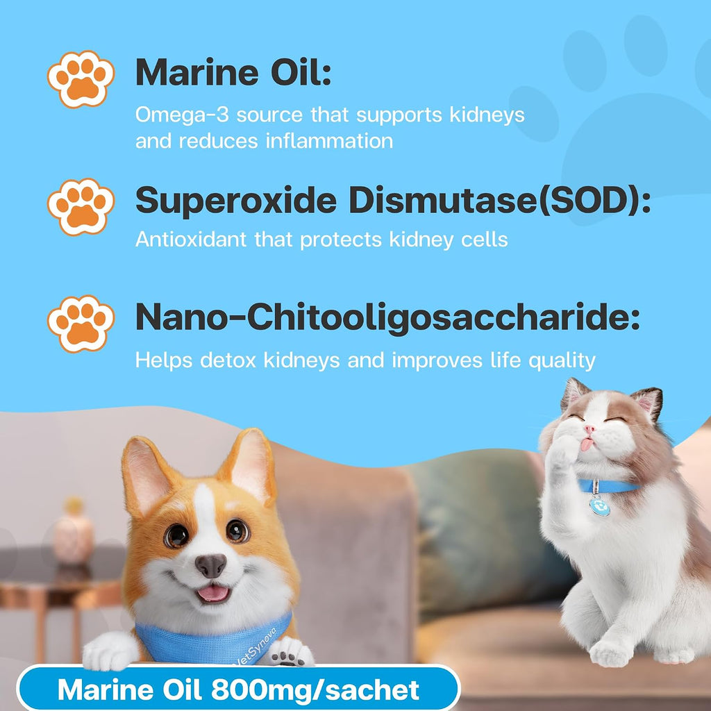 VFCARE pet renal supplement containing marine oil and Nano-COS