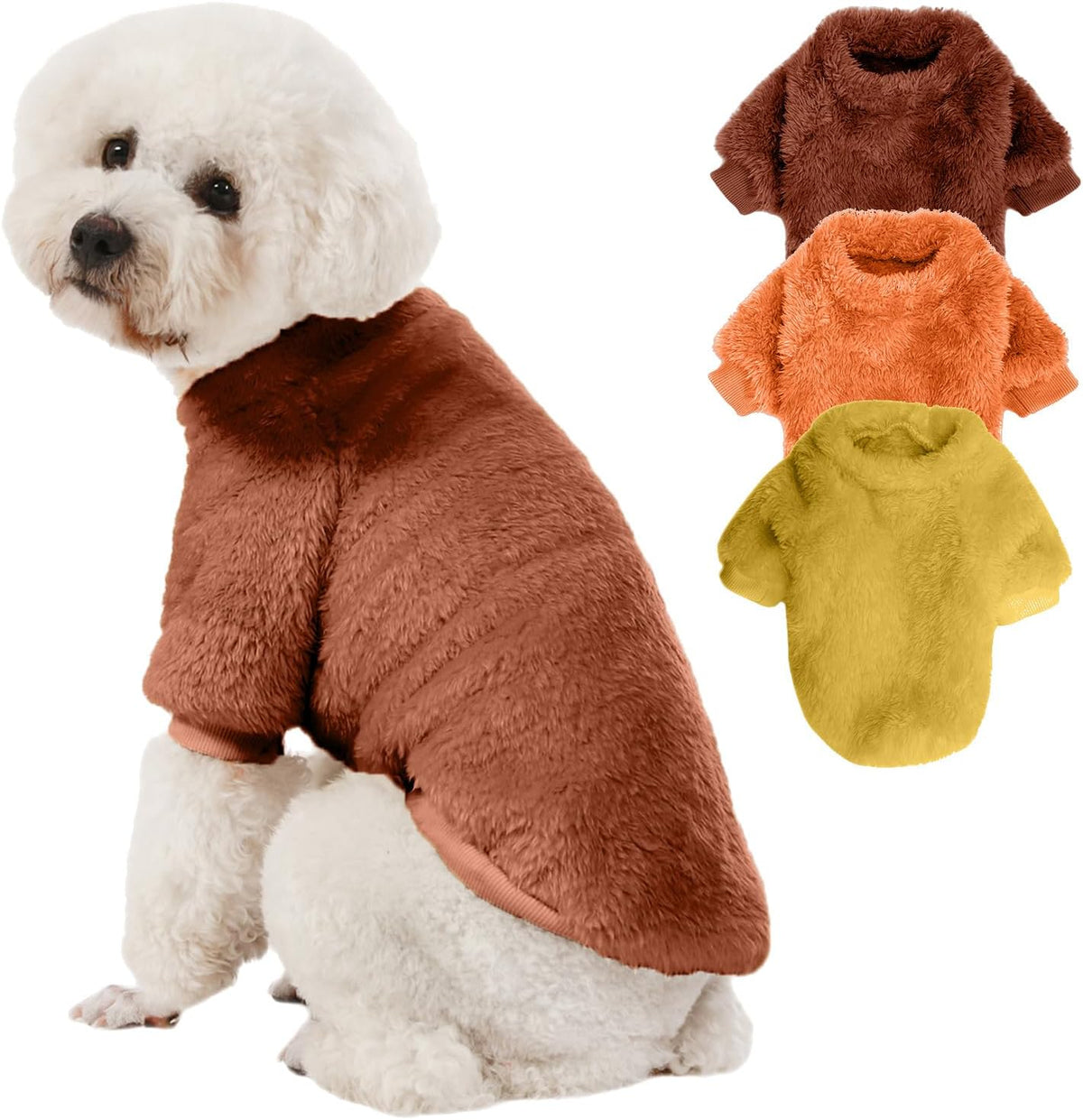 Dog Sweater, 3 Pack Dog Sweaters for Small Dogs, Dog Clothes for Small Dogs Girl Boy, Ultra Soft and Warm Puppy Sweater Dog Coat for Winter Christmas (Medium, Pink+Purple+Peach) - Image 11