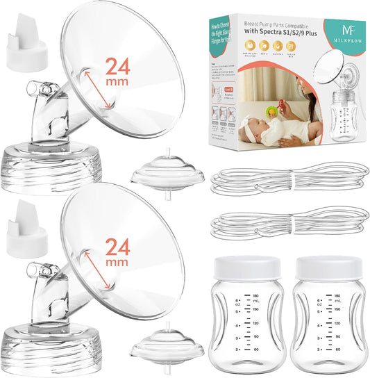 Milkflow breast pump replacement kit front view for Spectra pumps